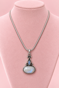 Celestial Whisper Sterling And Moonstone Drop Necklace