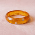 Sunset And Flowers Abound Apple Juice Bakelite Bangle Bracelet