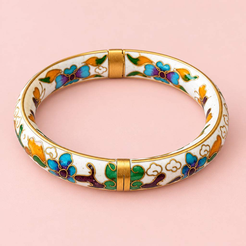 Colorful Cloisonne Enamel Bangle Bracelet