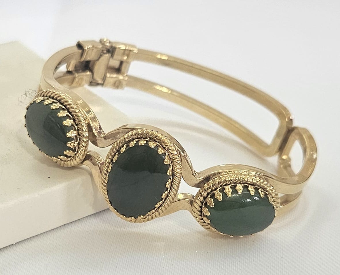 Jade Hinged Bracelet