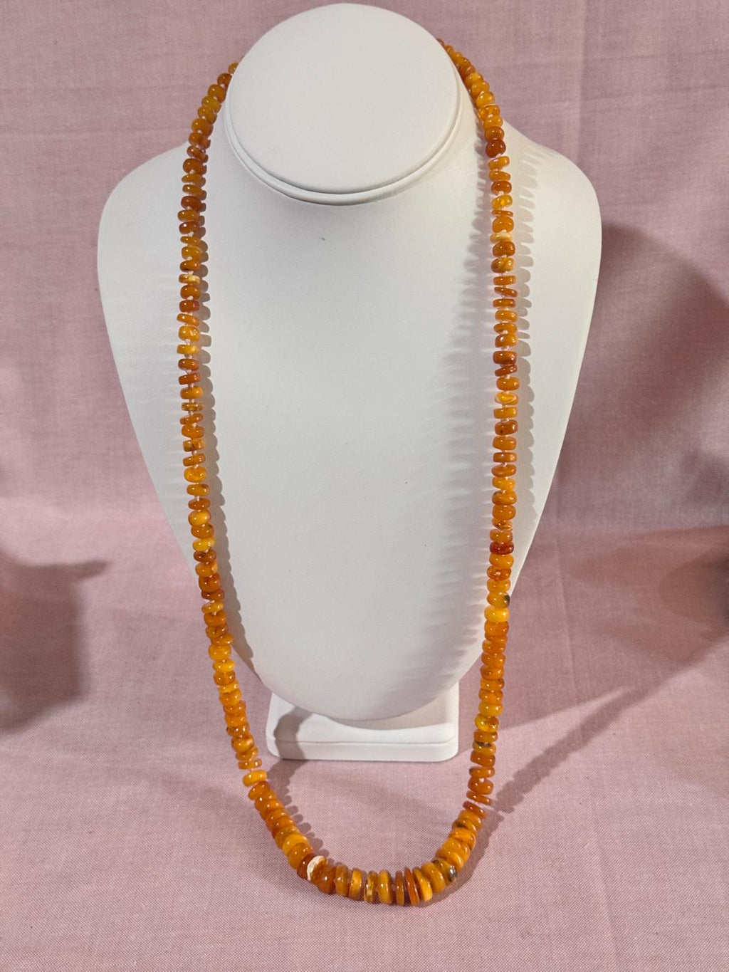Organic And Unbelievable Beauty Genuine Authentic Amber Yolk, Butterscotch + White Carved Graduated + Polished Beaded Necklace