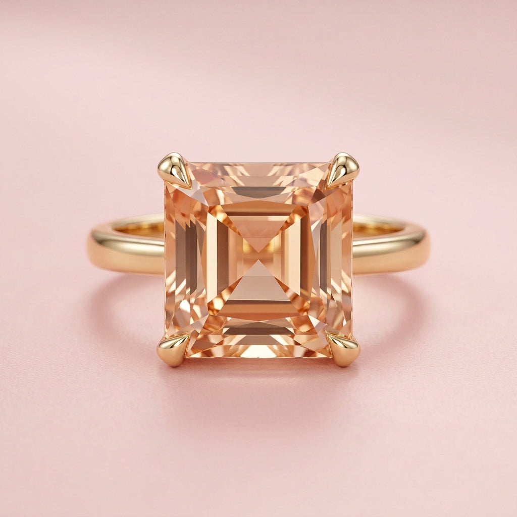 Blush Peachy Glowing Gold Plated Costume Ring