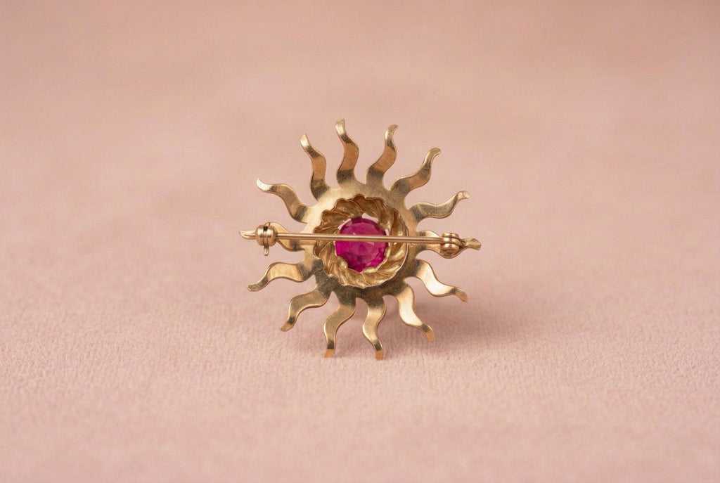 Opulent Victorian Synthetic Ruby Pin