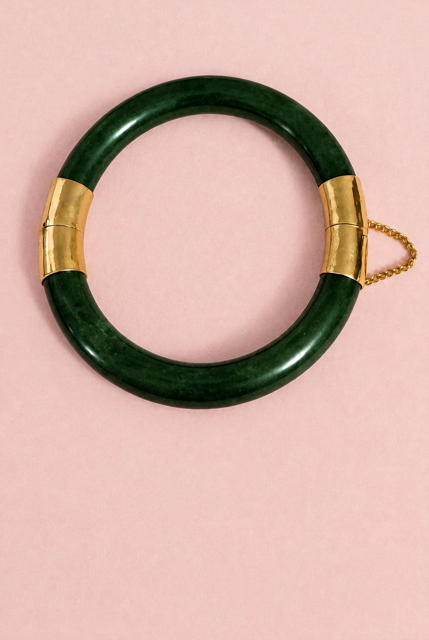 Simplistic Beauty Chinese Jade Bracelet