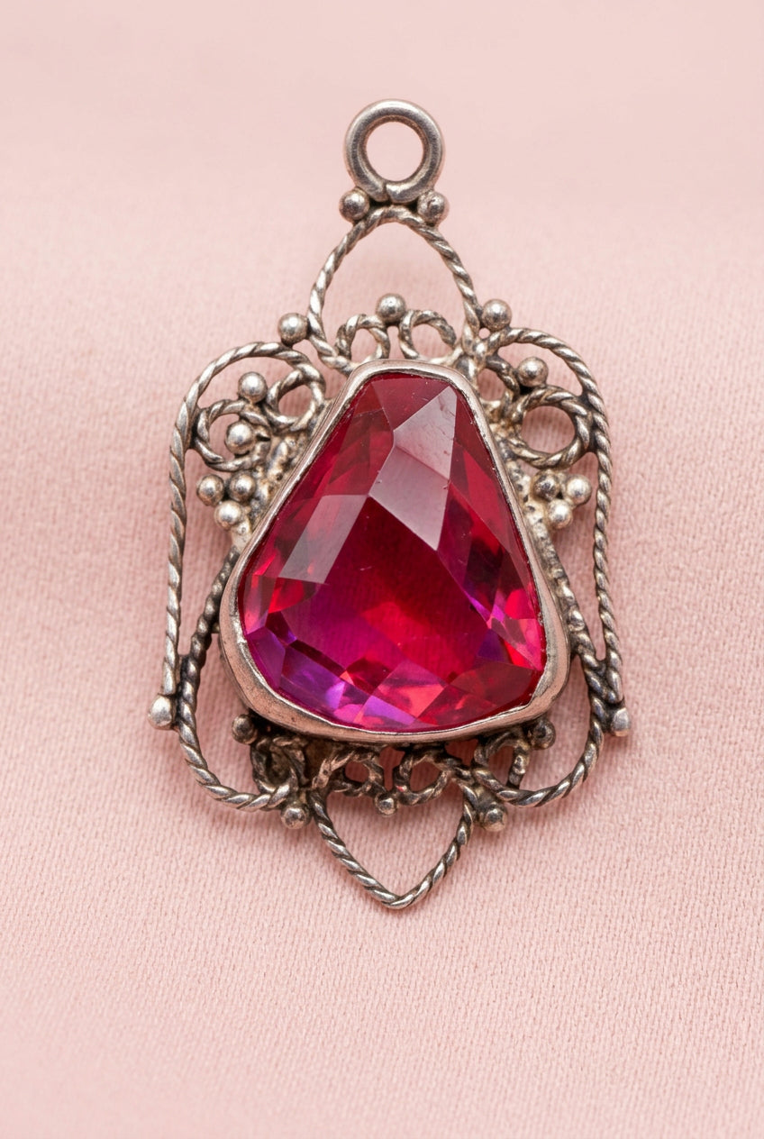 Decadent Art Deco Crystal Drop Pendant Bezel Set