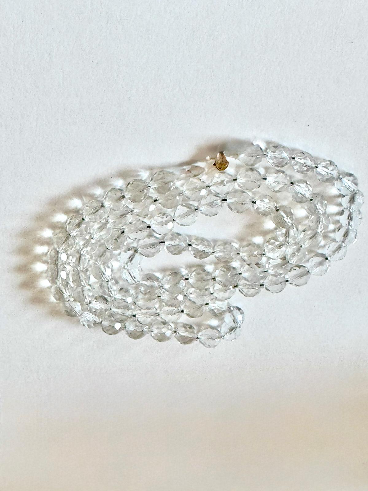 Hallmarked Miriam Haskell - Provenance Rich And Striking, Beautiful Rock Crystal Opera Length Necklace