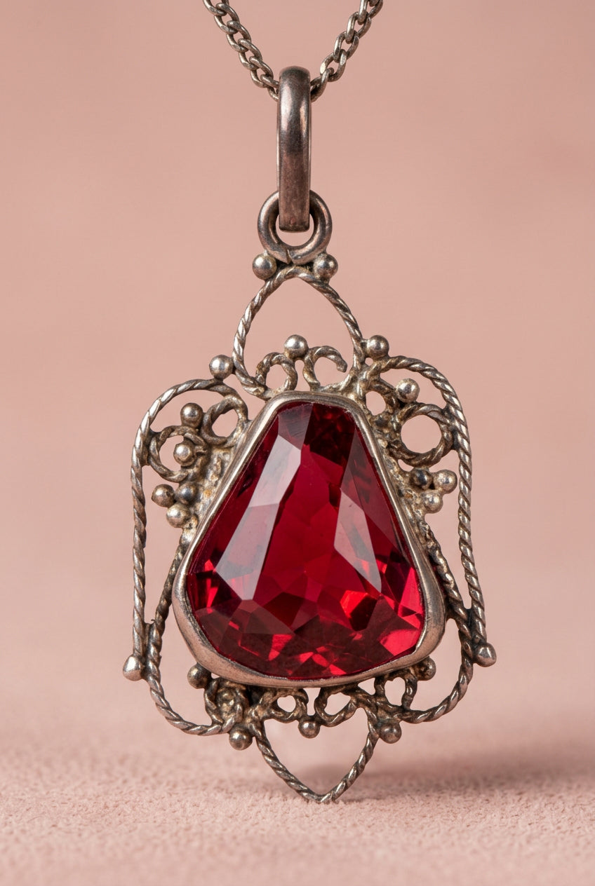 Decadent Art Deco Crystal Drop Pendant Bezel Set