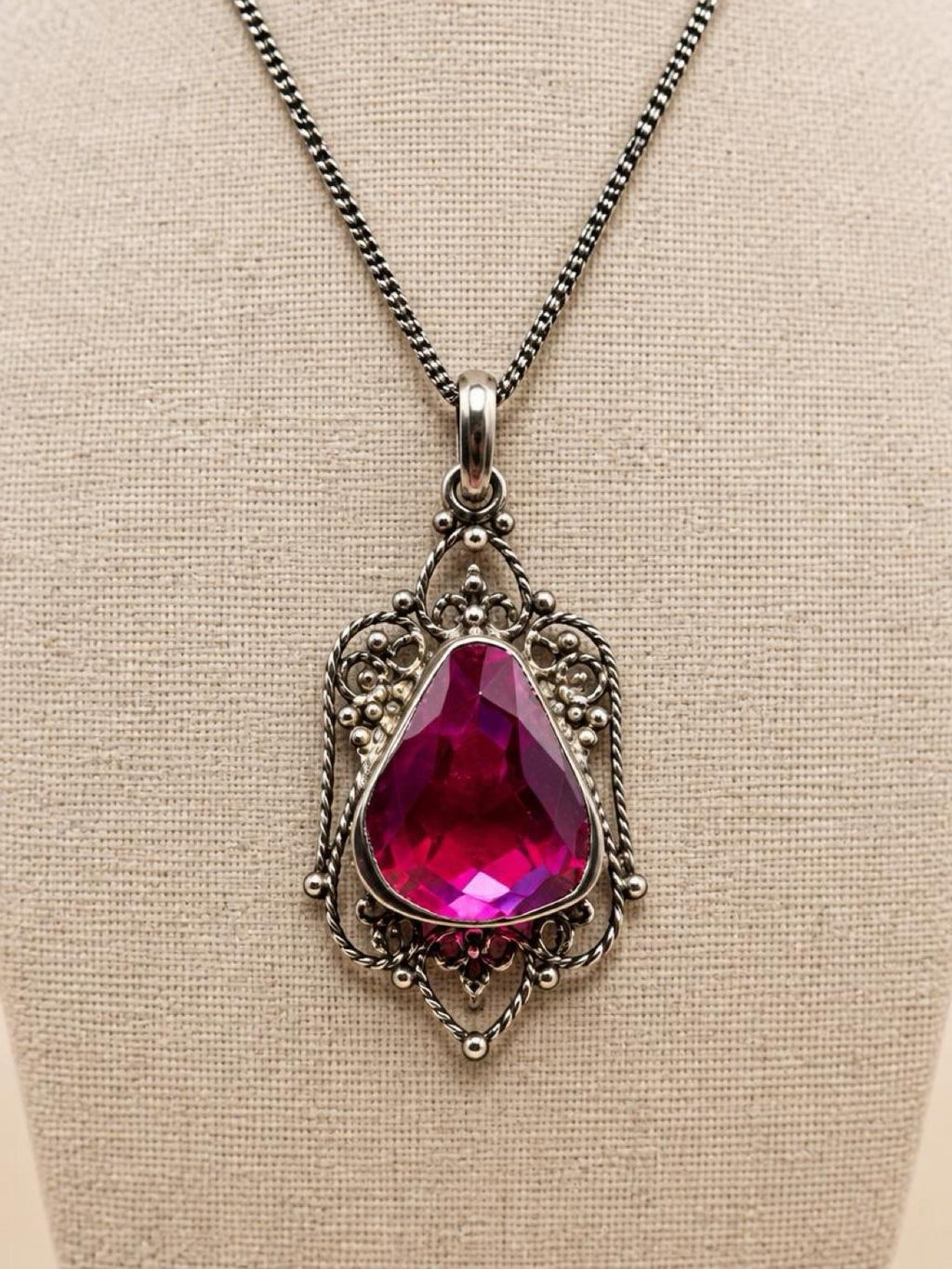 Decadent Art Deco Crystal Drop Pendant Bezel Set