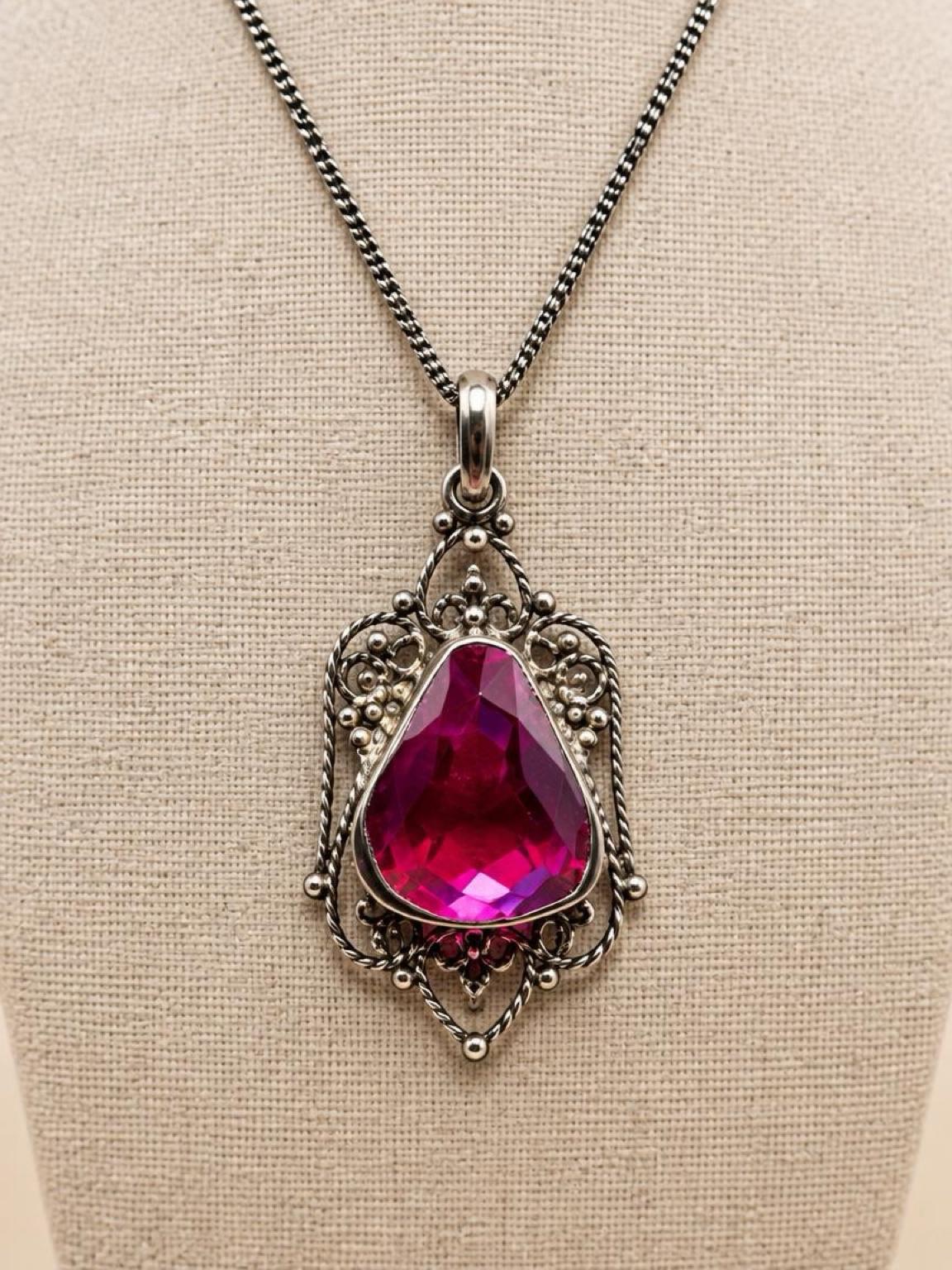 Decadent Art Deco Crystal Drop Pendant Bezel Set