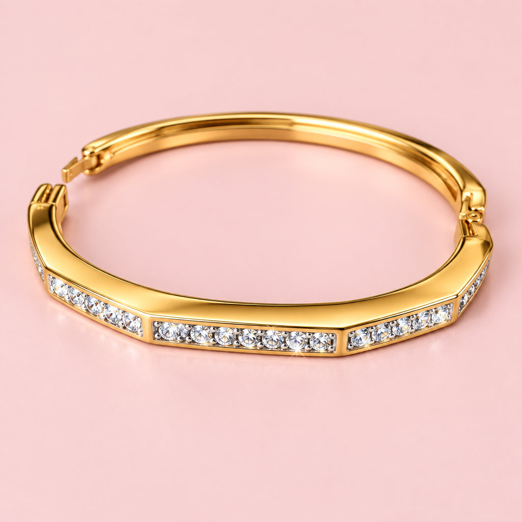 Sophisticated Swarovoski Hinged Bracelet
