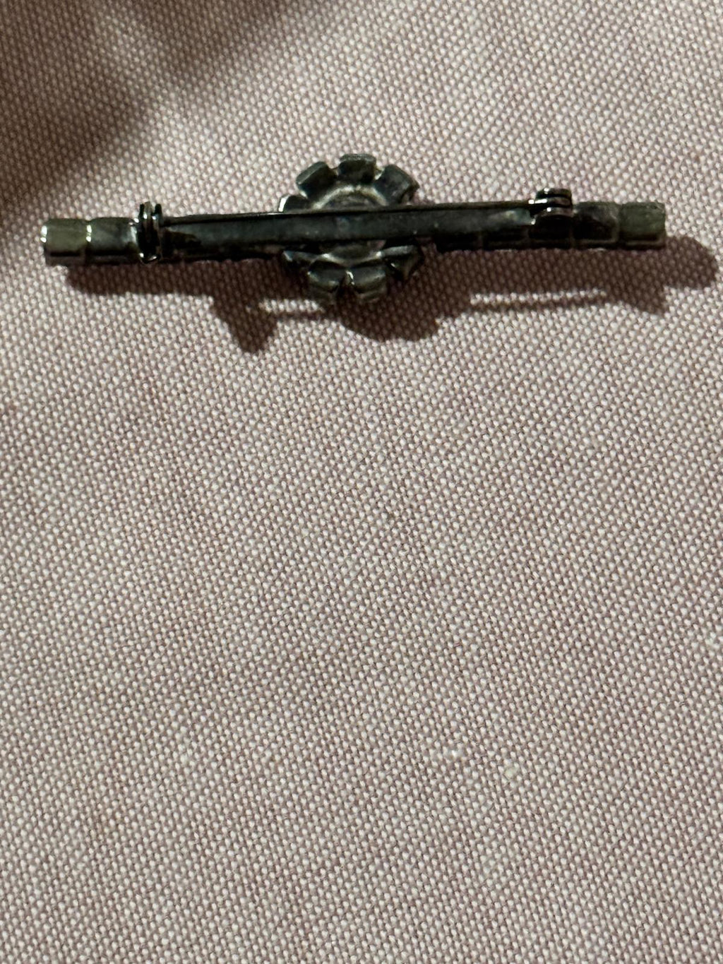 Faux Emerald Radiance & Starlight: A Romantic Mid-Century Bar Brooch