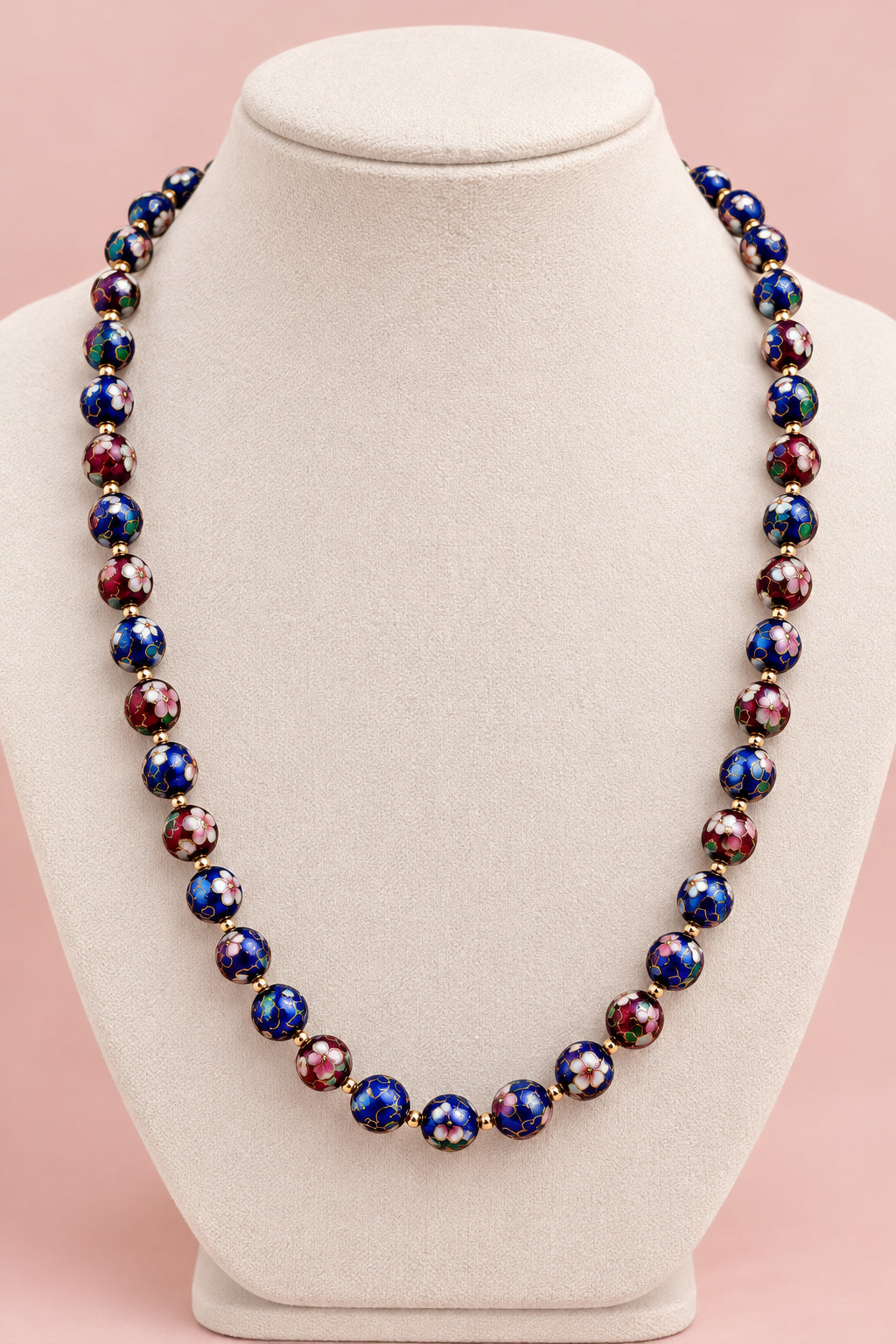 Incredibly Beautiful Chinese Cloisonne Beaded Necklace