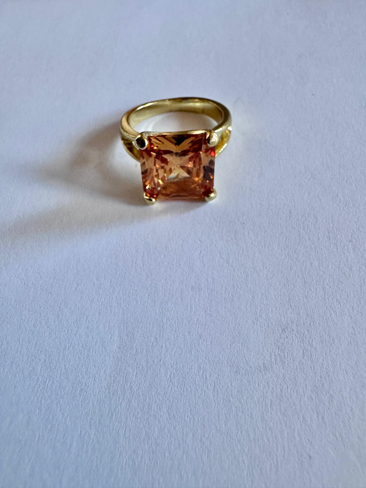 Blush Peachy Glowing Gold Plated Costume Ring