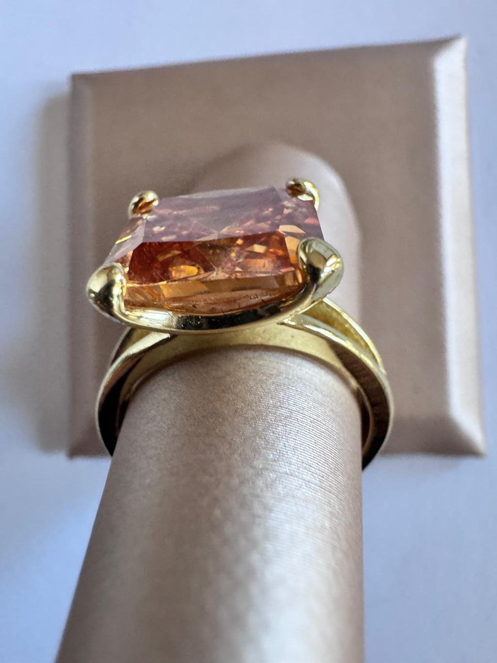 Blush Peachy Glowing Gold Plated Costume Ring