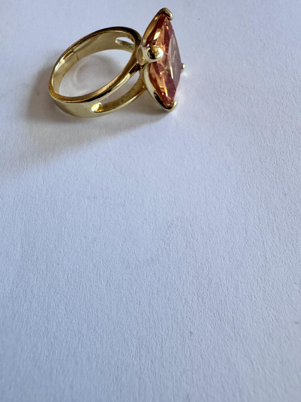 Blush Peachy Glowing Gold Plated Costume Ring