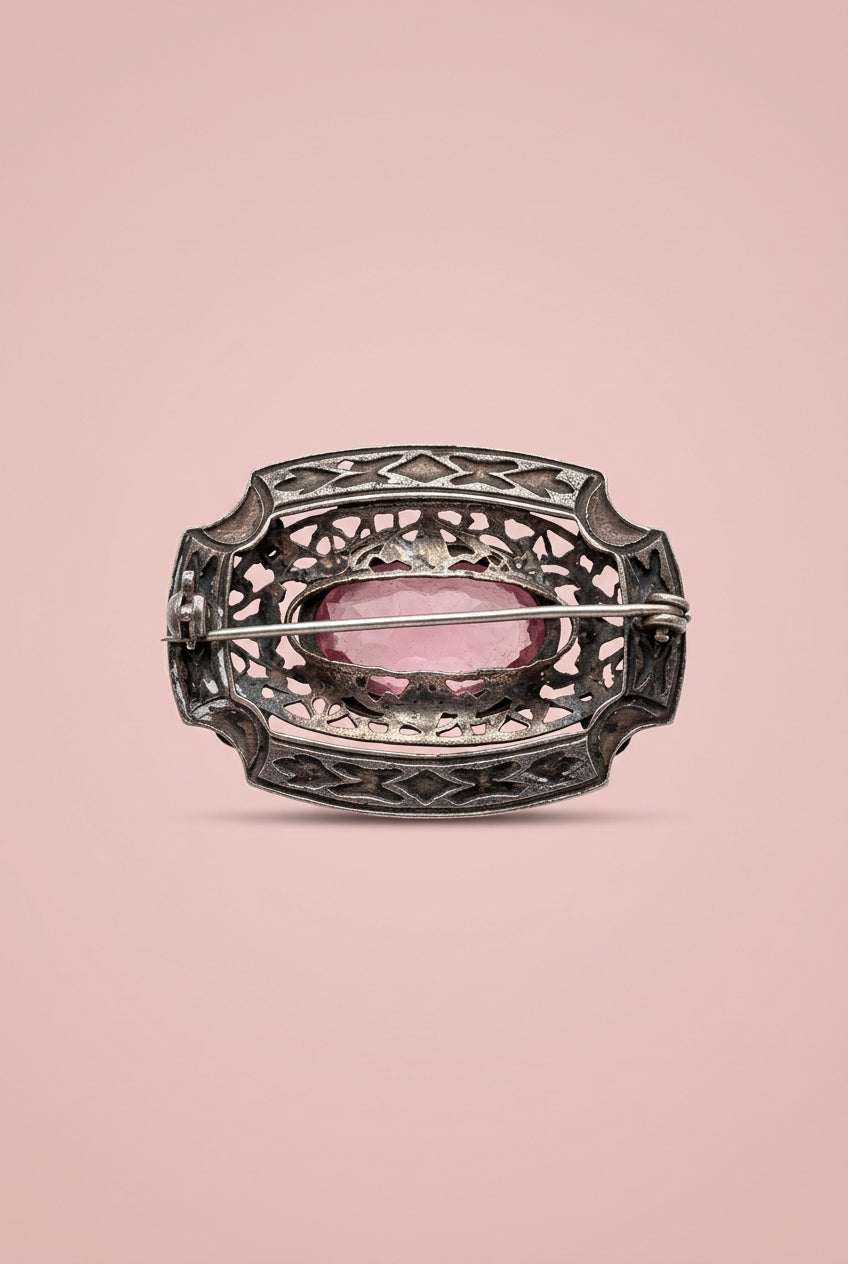 Lovely and romantic pink crystal brooch
