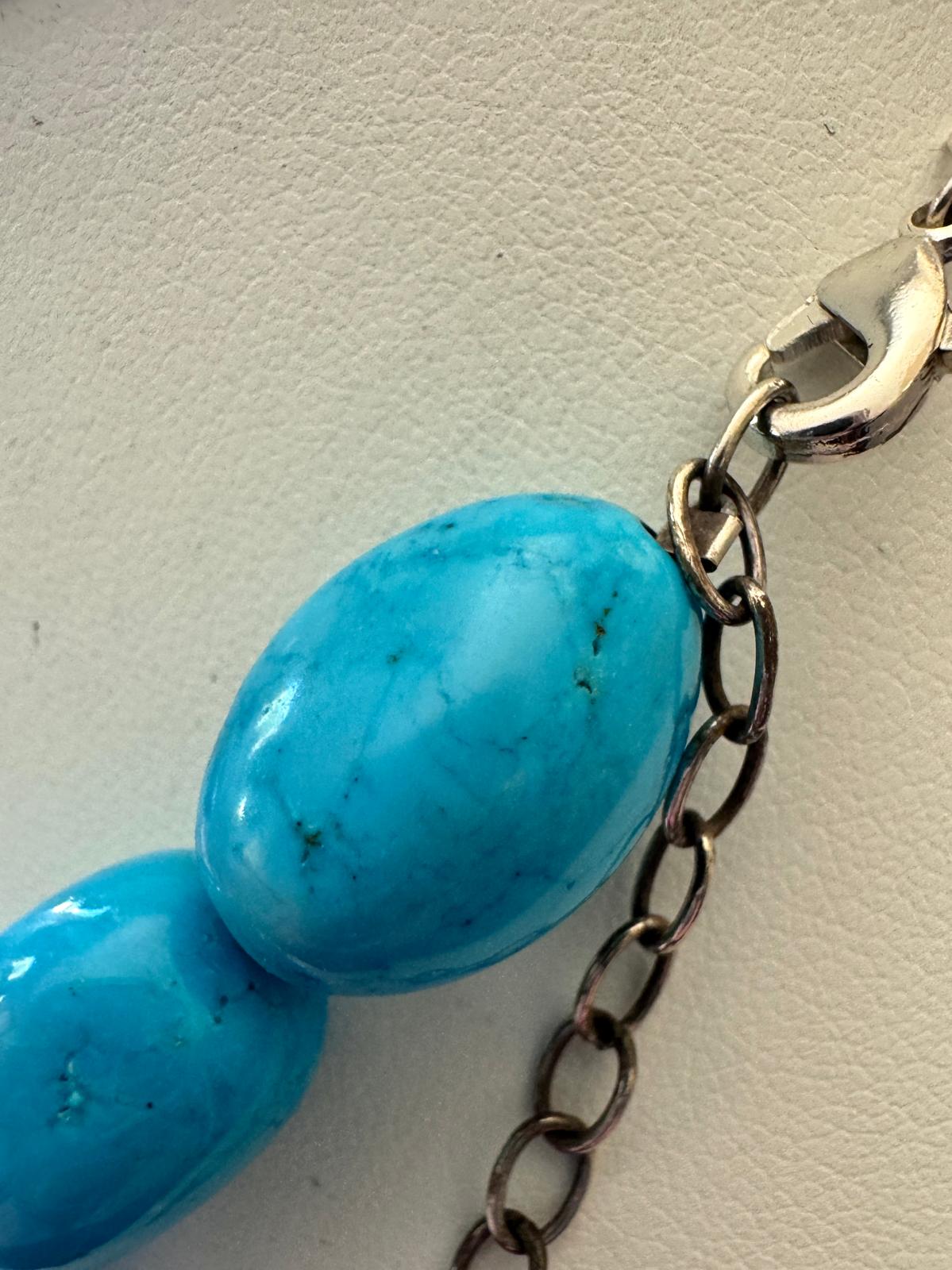 Outstanding luxury, Genuine, sleeping beauty-Robin’s egg blue turquoise choker-necklace