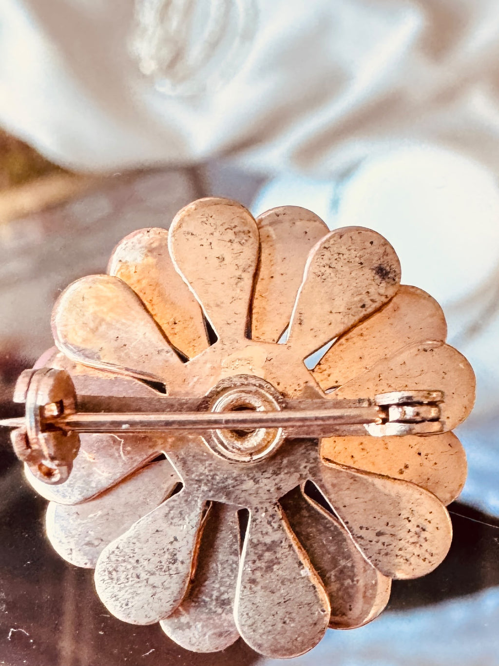 Poetic Elegance Gold Filled Pink Crystal Floral Motif Pin