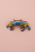 Amazing Zarah Sterling Silver & Enamel Crab Brooch