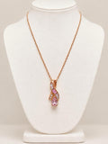 Mesmerizing Rose Gold over Sterling Silver Pink Gilson Fire Opal Wave Necklace