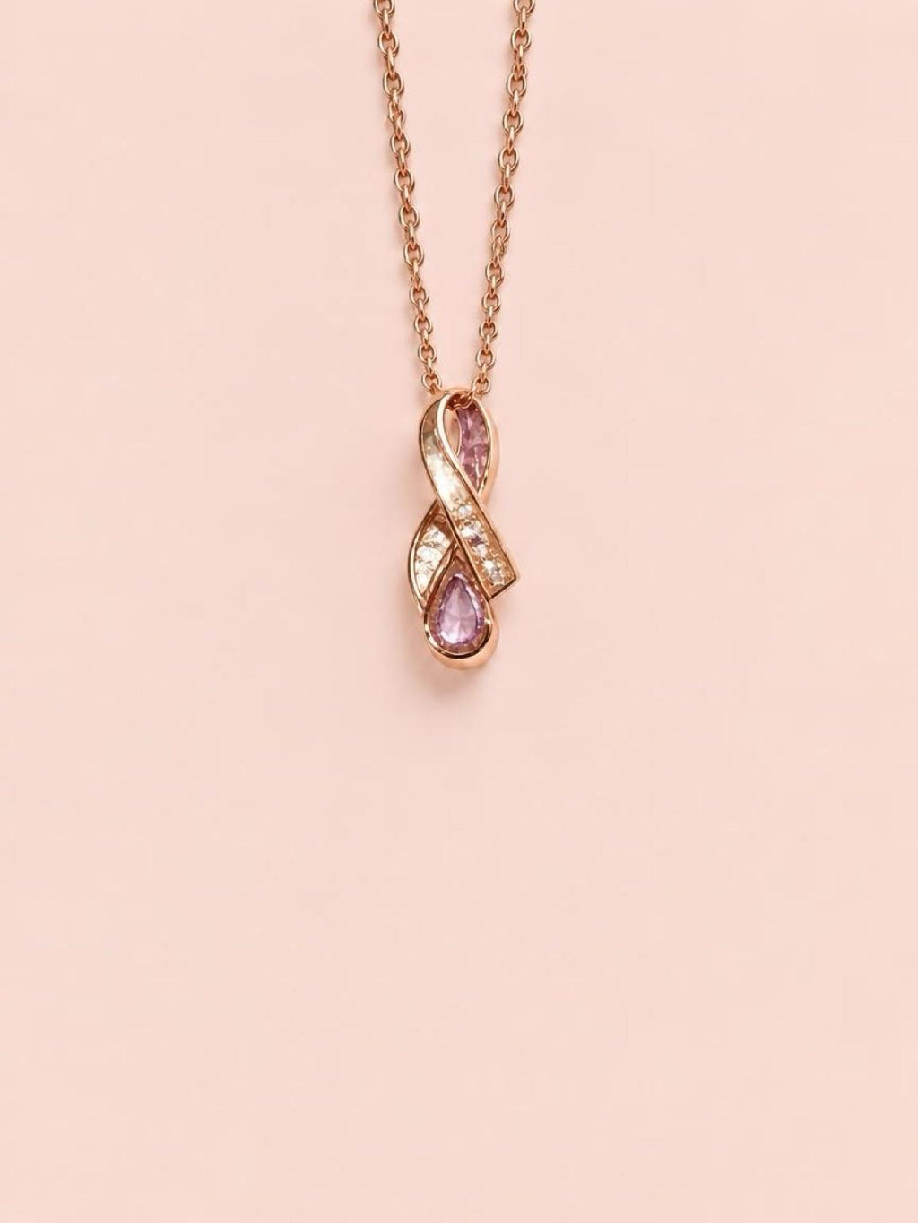 Mesmerizing Rose Gold over Sterling Silver Pink Gilson Fire Opal Wave Necklace