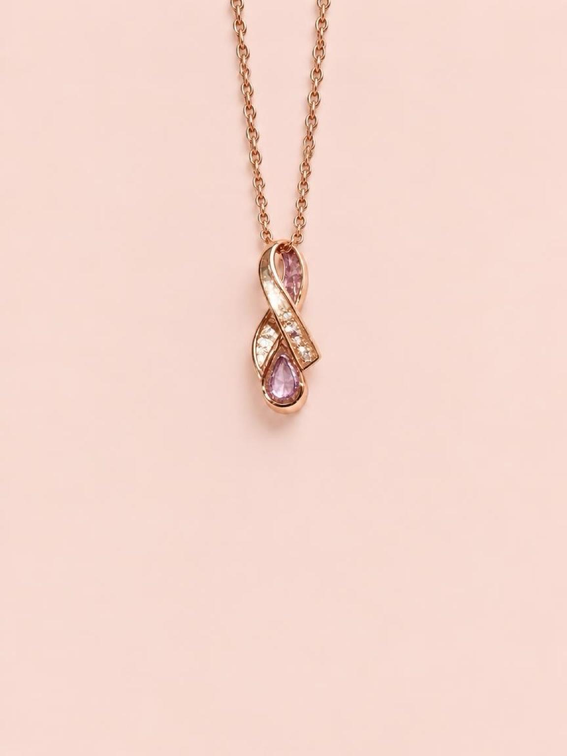 Mesmerizing Rose Gold over Sterling Silver Pink Gilson Fire Opal Wave Necklace