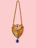 Incredible 1970's Donald Stannard Detailed Gold Tone Pendant Necklace