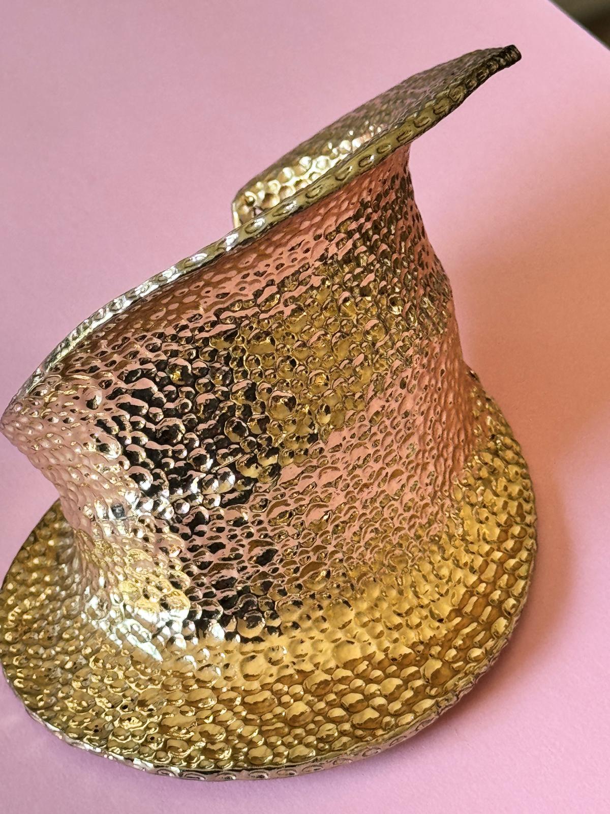 Clara Studio Inc. Bold Gold-Tone Textured Wide Statement Cuff Bracelet