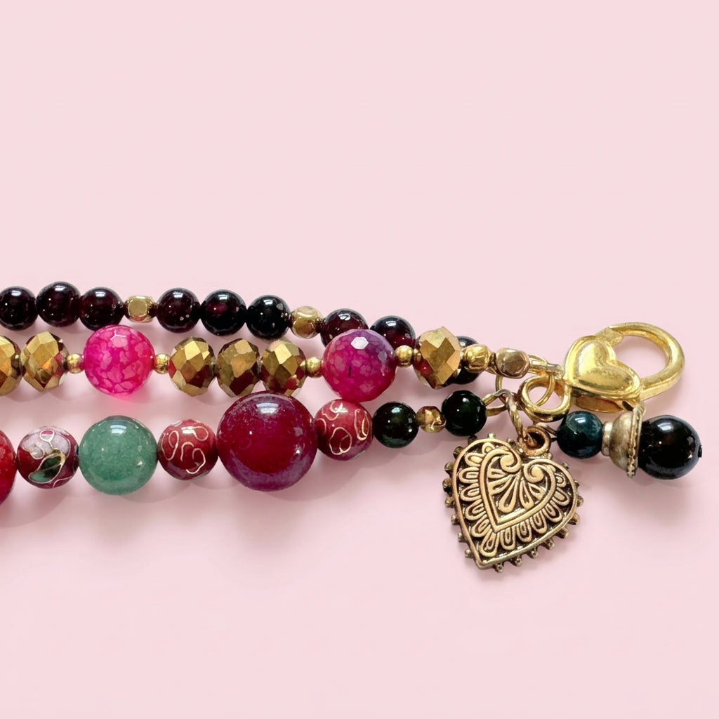 Very Posh three stranded stone bracelet