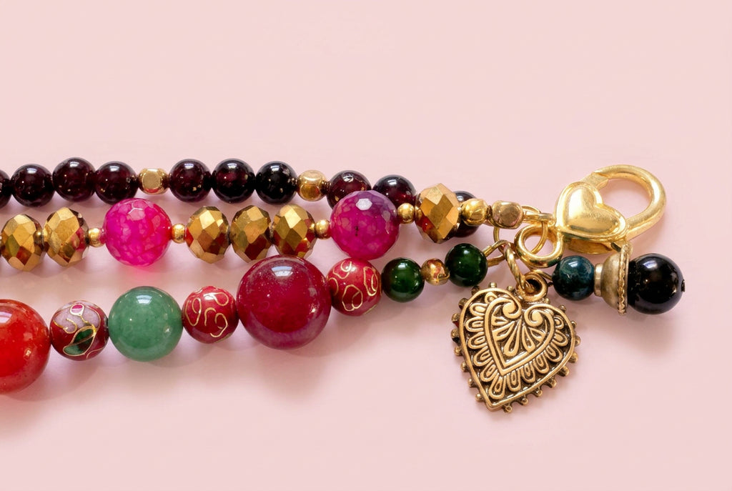 Very Posh three stranded stone bracelet