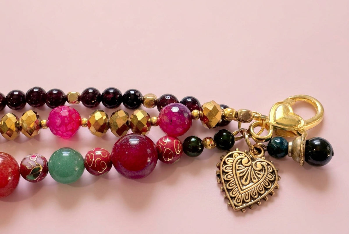 Very Posh three stranded stone bracelet