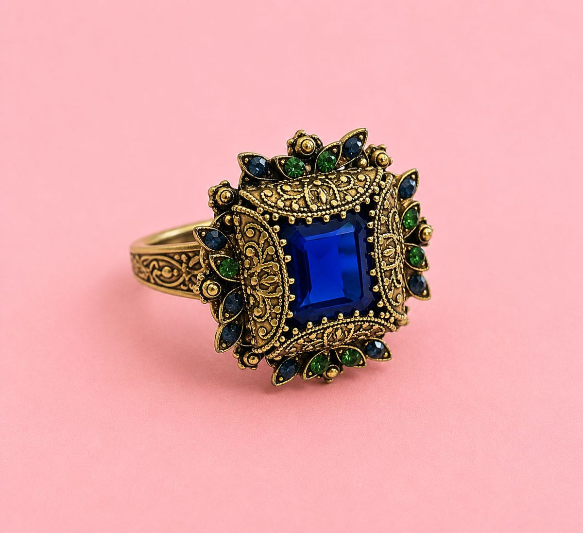 Fabulous and dramatic hallmarked Florenza Ring