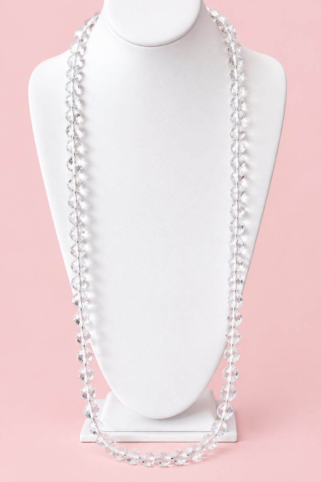 Hallmarked Miriam Haskell - Provenance Rich And Striking, Beautiful Rock Crystal Opera Length Necklace