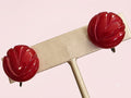 Vintage 1940s lipstick red Bakelite screw-back Earrings
