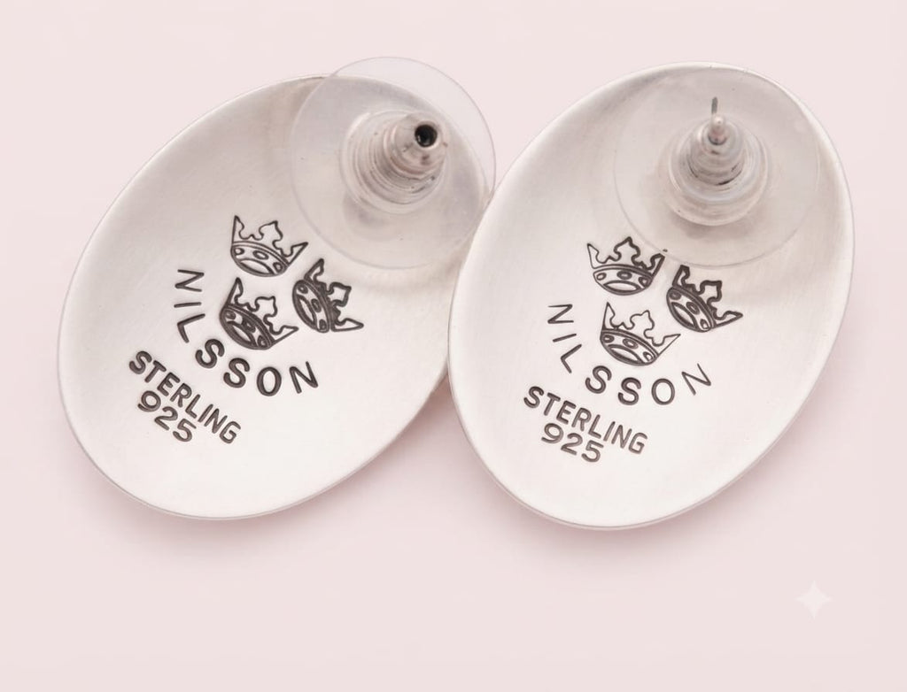 Classic Signed Nilsson Sterling Silver Post Earrings