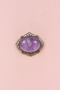Genuine, Art Deco, Amethyst, Bezel Set In A Beautiful Delicate Sterling Framework