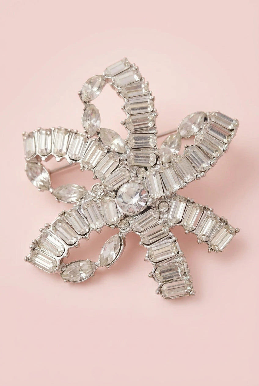 Rhodium Plated Brooch