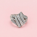 Sterling Diamond Cluster Ring