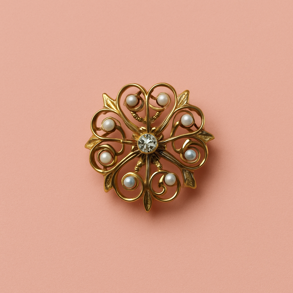 Late Victorian 18k Iseed Pearl and Diamond