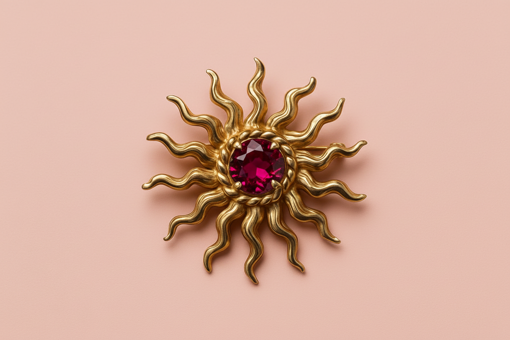 Opulent Victorian Synthetic Ruby Pin