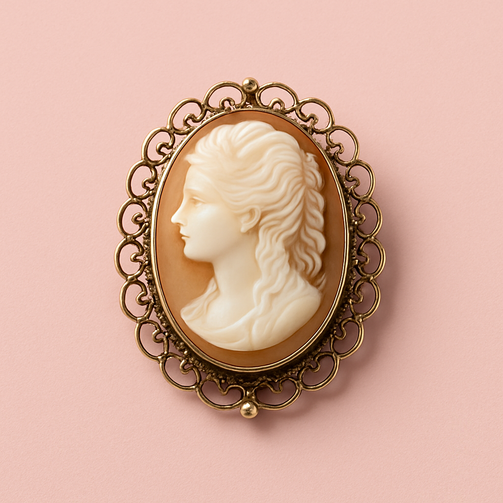 Victorian Lady Facing Carved Shell