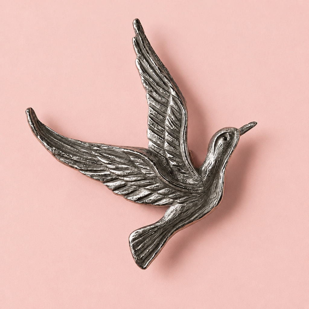 925 Sterling Silver Antique Art Deco Seagull Brooch