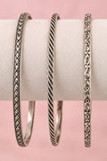 Three Ornate Sterling Bracelets