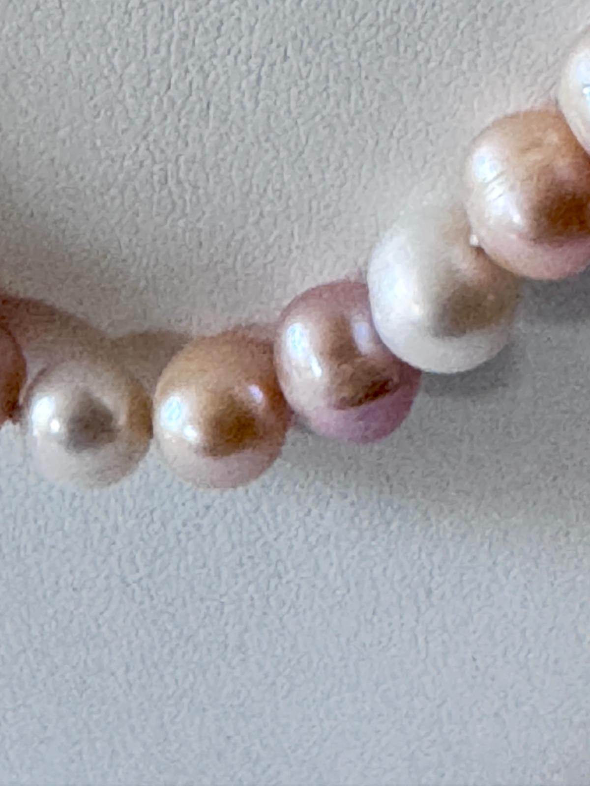 Luscious & Feminine, Pink and White Pearls With A 14k Gold Clasp